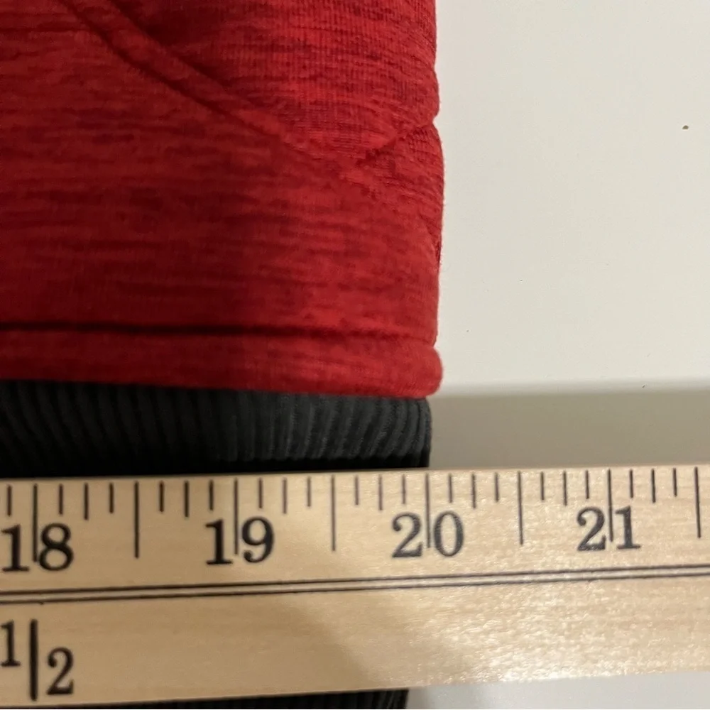 The North Face Red Gray Zipper Quilted Bomber Insulated Jacket
